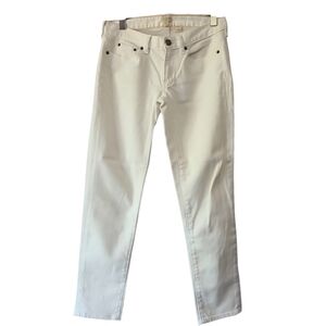 J. Crew Factory White Mid-Rise Skinny Jeans Signature Stretch Sz 26